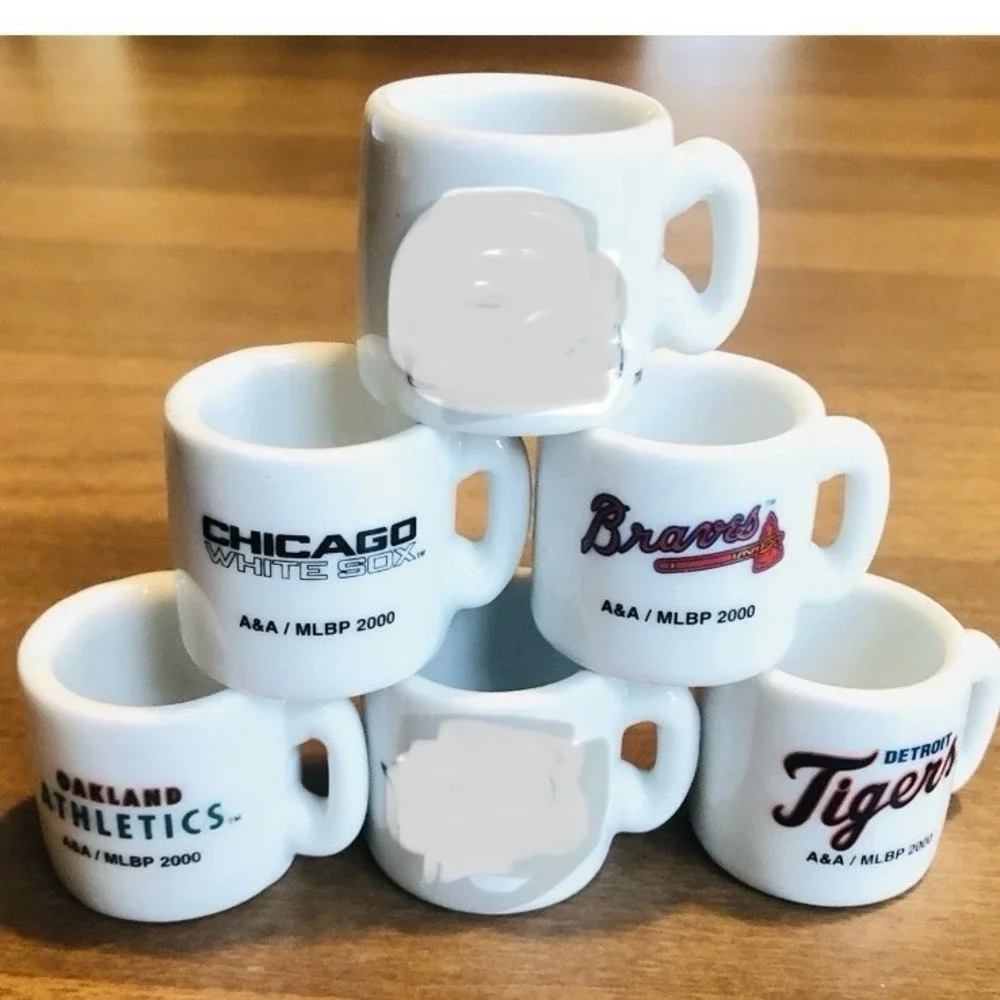 Baseball Mini Mug Lot Collectors Item MLB Braves White Sox Angels Football -Rams
